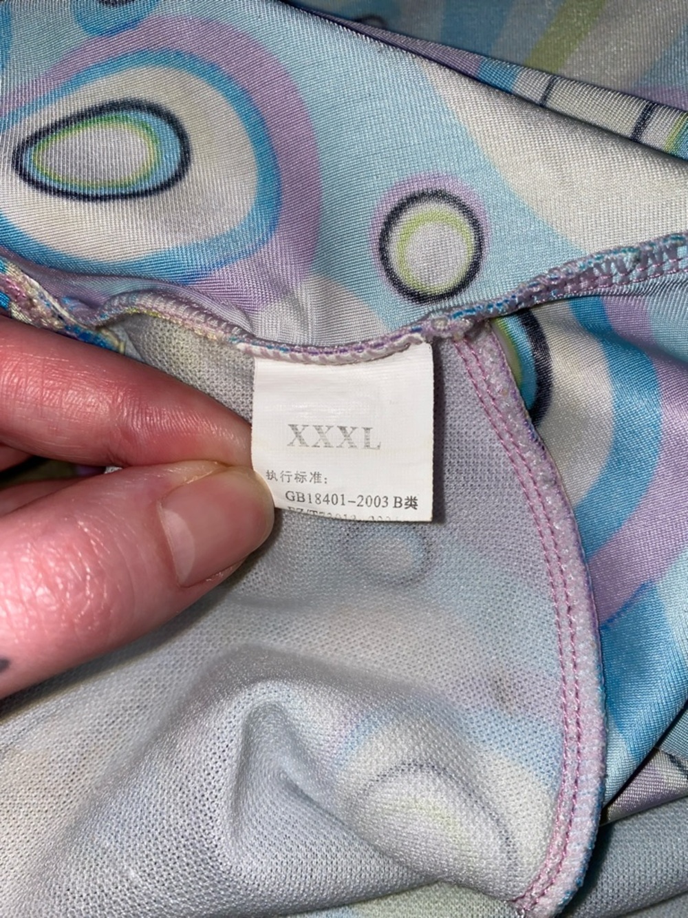 Retro Circle Print Swim Dress - Blue, Purple, Lime - Picture 10 of 10